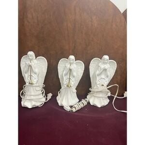 Lot of 3 Silvestri Lighted Holiday Angel Décor with Horns
